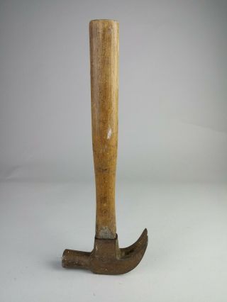 Vintage Claw Hammer With Wooden Handle On.
