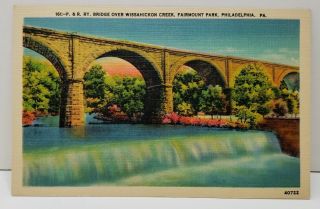 Philadelphia Pa Bridge Over Wissahickon Creek,  Fairmount Park Postcard C1
