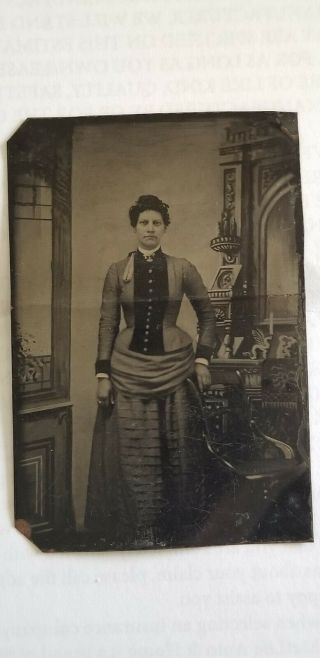 Half Plate Tintype Of A Very Pretty Young Lady Image Rare Picture Look