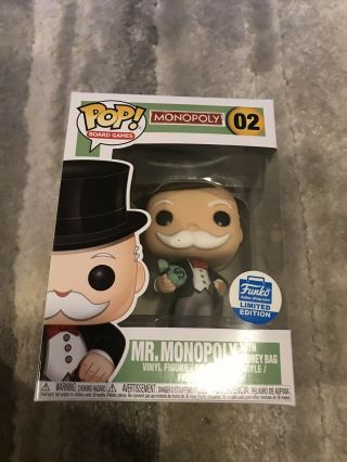 Funko Pop Mr.  Monopoly With Money Bag Funko Shop Exclusive 02 Limited Edition