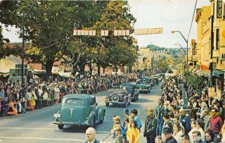 Millersburg Ohio 1960 - 70s Postcard Holmes County Antique Festival Parade Cars