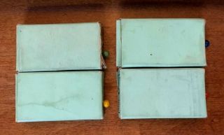 Vintage office Hammond map tacks 4 boxes blue red yellow green ball head 1940 ' s 3