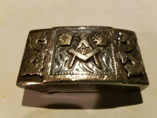 Masonic Belt Buckle Mexico Silver