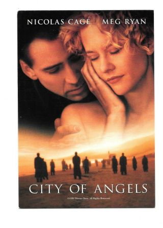 1998 Movie Promo Postcard City Of Angels Nicolas Cage Meg Ryan Pik - Nik