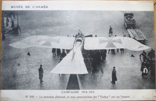 1920 Wwi Aviation Postcard: German Airplane Tauben/taube - Musee De L 