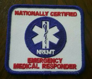 Nremt Nationally Certified Emergency Medical Responder Patch Fire Emt Ems