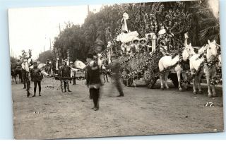 Rose Parade Unknown Usa Us Location Photo Postcard Men In Dragonfly Costumes D15