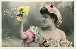 Vintage French Rppc Postcard - Actress Miss De Lyzia Bc012