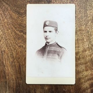 Cross Cdv Of A Uniformed Fred Adams - 16 Years & 8 Months 1882 - Ref228