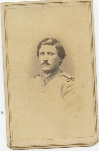 Cdv Soldier In Uniform Champaign Illinois Photographer Civil War?