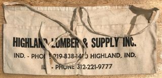 Vintage Highland Lumber & Supply Inc.  Nail Apron - Cloth - Advertising 2