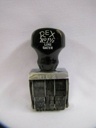 Vintage Date Stamper Rex No 1 1/2 Line Dater 1970s
