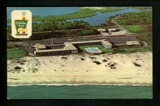 Holiday Inn Motel Hotel Postcard Alabama Al Dauphin Island Aerial View Host Back