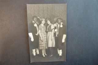 Vintage Photo Men In Costume & Unusual Face Paint Neumunster Germany 919007
