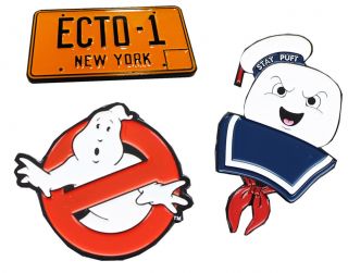 Ghostbusters Enamel Pin 3 - Pack Set: No Ghosts,  Stay Puft,  Ecto - 1 (nycc 
