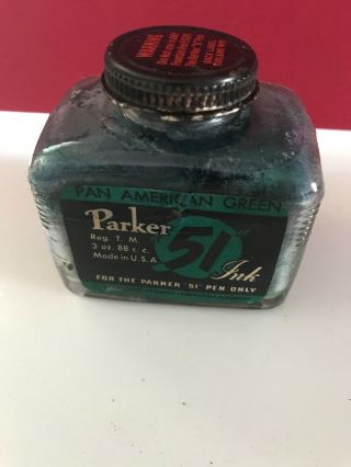 Vintage Parker 51 Pan American Green Ink Bottle