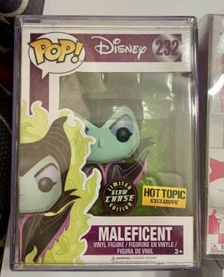 Funko Pop Disney Maleficent Gitd Chase Hot Topic Exclusive W/ Pop Protector