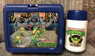 Vintage Lunch Box Only 1990 Teenage Mutant Ninja Turtles With Thermos