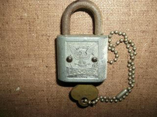 Collectible Vintage Eagle Brand Key Lock With Key