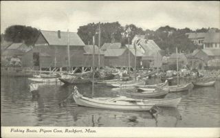 Rockport Ma Fishing Boats Pigeon Cove C1905 Udb Postcard