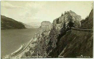 Rppc Inspiration Point Columbia River Highway Oregon Or Real Photo Azo Postcard