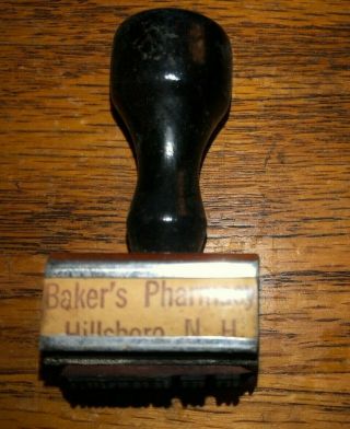 Vintage Rubber Stamp Wood Handled Baker 