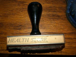 Vintage Rubber Stamp Wood Handled Health Store W.  H.  Eaton Pittsfield Nh