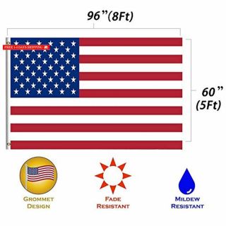 American Flags Stars And Stripes Flag 5x8 Feet with Brass Grommet Double Stitch 2