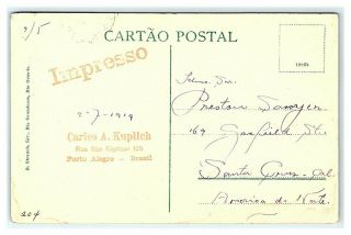 Vintage Postcard Ponte e Rio Piratiny Rio Grande do Sul Early Stamp I6 2