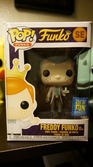 Funko Pop Freddy Funko As Rick.  Freaky Tiki Fundays 2019 Box Of Fun.