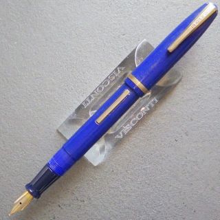 GT Deep Blue D KAHN SUPREME Lever Fountain Pen M Nib Sac 3