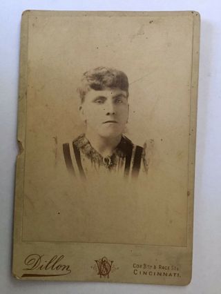 Antique B&w Cabinet Card / Portrait Photograph - Woman Bust Photo,  Dillon