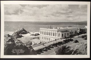 San Franciso,  Ca.  C.  1935 Postcard.  View Of Cliff House And Seal Rocks