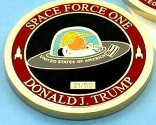 45th President Donald J.  Trump " Space Force One 21/50 Crazy Rare Challenge Coin