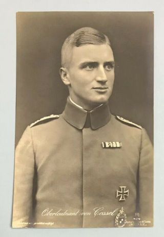 Vintage German Real Photo Postcard Armed Forces Oberleutnant Von Cossel