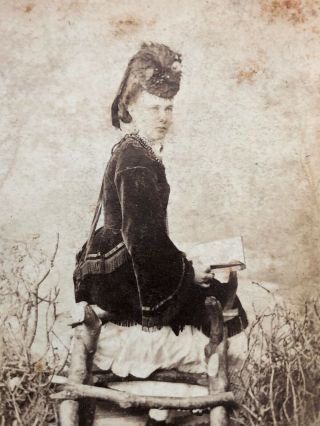 Victorian Carte De Visite CDV: Pretty Lady On Stile Named BUCKLEY OGDEN: Rhyl 2