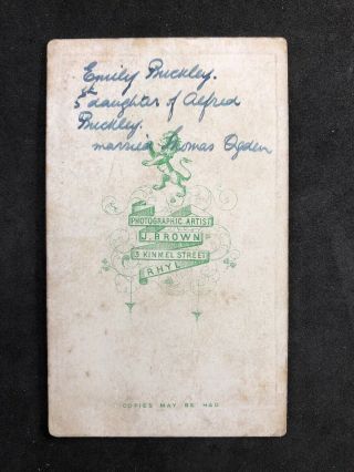 Victorian Carte De Visite CDV: Pretty Lady On Stile Named BUCKLEY OGDEN: Rhyl 3