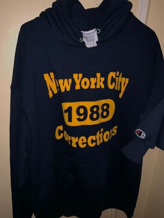 York City Correction Department 1988 Vintage Champion Sweatshirt Hoodie Xl