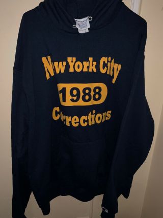 YORK CITY CORRECTION DEPARTMENT 1988 Vintage Champion Sweatshirt Hoodie XL 2