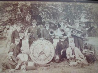 Cabinet Photograph,  Knights Of Pythias Band Bucyrus,  Ohio Musicians Instruments