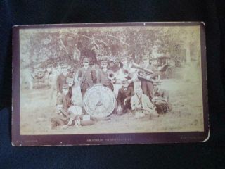 Cabinet Photograph,  Knights of Pythias Band Bucyrus,  Ohio Musicians Instruments 2