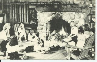 Camp Hitaga Cedar Rapids Iowa Camp Fire Girls Scouts Vintage Postcard 2
