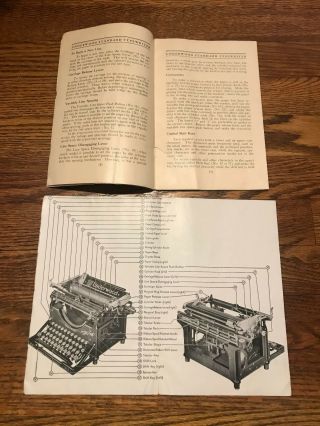 Underwood Standard Typewriter Instructions - - In Okay Shape 3