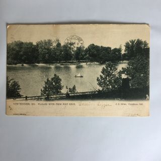 Vincennes Indiana Wabash River From Fort Knox Posted Postcard