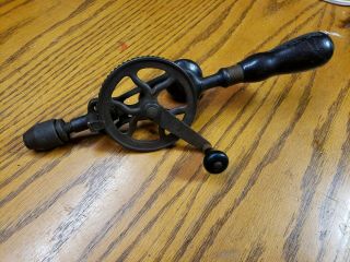 Antique Vintage Goodell - Pratt Company Hand Drill,  Wood Knob