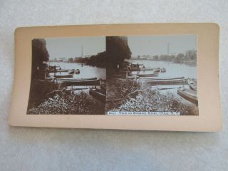 SV69 Stereoview Photo Card View of Mohawk River Utica NY York 2