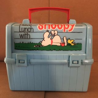 Vintage 1968 Go To School With Snoopy Plastic Lunchbox Lunch Box