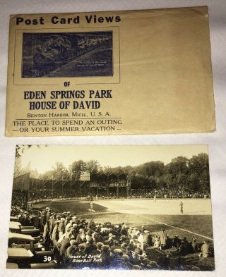 House Of David Benton Harbor Michigan Rppc,  Postcard Photo Base Ball Park,  Envel