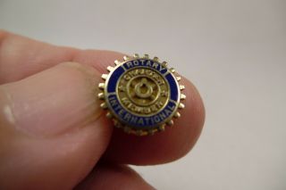Pin Tie Tack/lapel Rotary International 14k Gold Charter Memeber Service Above