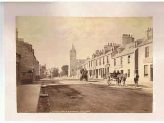 Mounted Albumen Photograph - Street View In Banchory,  Scotland By G W Wilson